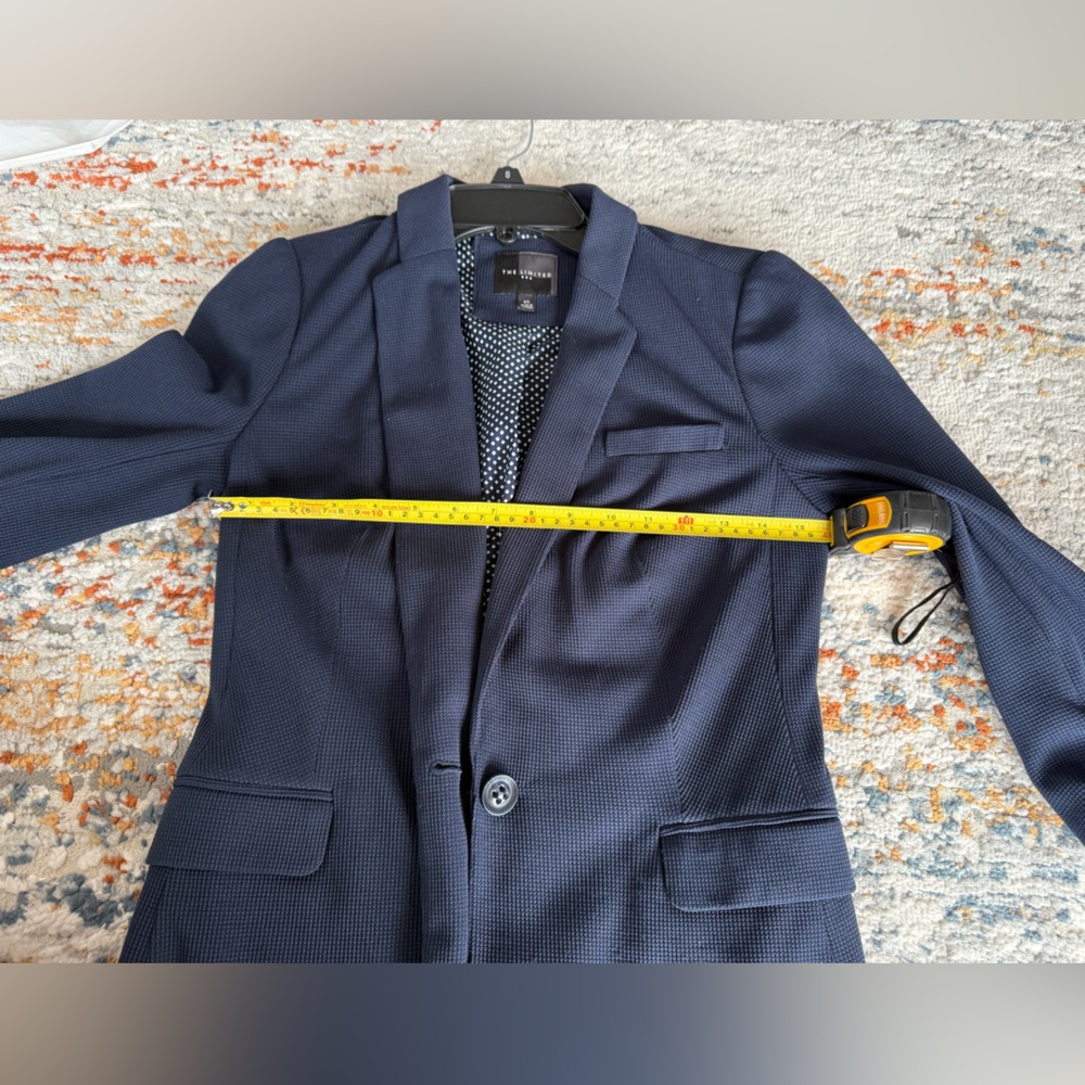 The Limited Navy Blue Tailored Blazer Office Career Jacket Size XS - Picture 7 of 10